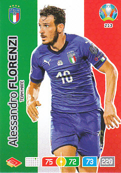 Alessandro Florenzi Italy Panini UEFA EURO 2020#213